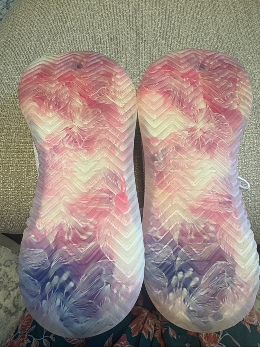 NOBULL Pink White Floral Athletic Shoes - Picture 6 of 8